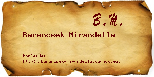 Barancsek Mirandella névjegykártya